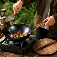 Iron Wok 4.0L Stir-Fry Pan For Home Cooking Deep Type