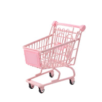 Wire Mini Shopping Cart with Wheels Small Mini Shopping Cart Tiny Desktop Organizer Novelty for Vanity
