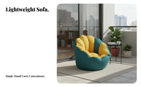 Full Body Comfort High-Back Bean Bag Chair Ergonomic Support Armless Foam Lounger No Rigid Frame Floor Seating Washable Cover for Students Women, Balcony, Bedroom, Living Room, Reading Nook