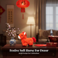 Horse Year Festivity Representative Character Doll Great Gift Chinese New Year Horse Doll Soft Material House Decoration for Kids, Adults