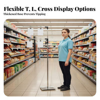 Easy Installation T-Shapedd D Poster Holder Stable Base Floor Standing Sign Holder Portable T-Shaped Banner Stand Sturdy for Event Organizers, Business Owners, Supermarkets, Retail Shop S, Shopping Malls, Trade Exhibition S