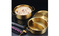 Gold-Colored Hot Pot Thickened Stainless Steel Pot Polished Shiny Finish Cookware Flat Bottom