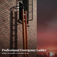 Bamboo Fire Ladder Heavy Duty Firefighter Hook Ladder Fast to Set up Firefighting Tool for Firefighters, Adults, Multi-Story Buildings, Hotels