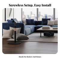 Tool-Effortless Assembly Display Device Floor Stand Easy Installation Adjustable Display Device Stand 360° Rotation Home Theater Accessory Stable Base for Bedroom, Living Room, Office