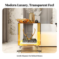 Modern Design Transparent C-Table Built-in Storage Nightstand Minimalist aesthetic Household Furniture Space-Saving for Apartment Dwellers, Interior Designers, Homeowners, Living Room, Bay opening Area, Small Spaces, Entryway