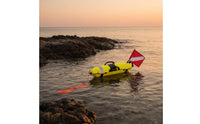 High Visibility Inflatable Spearfishing Buoy Reflective Strip Torpedo Buoy Diver Flag Long-Lasting Nylon Freediving Indicator Buoy Lightweight for Spearfishermen, Freedivers, Divers