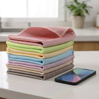 Non-linting Microfibre Cloth for Glass and Mirrors, 30x40cm Microfibre Cloth for Cleaning Supplies, Washable Polyester-Nylon Material