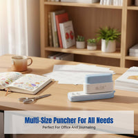Multifunctional Hole Punch, 5-Hole Binder Punch, Fits Letter/A5/Common Paper, Manual Office Tool