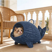 Seafaring Cat Bed All Season Woven Cat Bed Scratch Resistant hideaway for Indoor