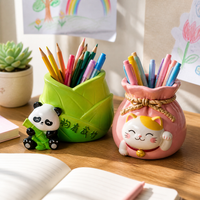 Lucky Cat Multifunctional Phone Holder Pen Holder Desktop Ornament for Teachers