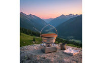 Soup Pot with Wooden Lid Hanging Pot Heavy-Duty Cookware for Outdoor Cooking, Camping