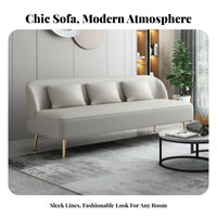 Easy to Clean Two-Tone Bench Settee Elegant Design Sofa High-Density Foam Cushion Living Room Seating Minimalist Design for Apartment Dwellers, Office Managers, Business Owners, Beauty Salon, Reception Area, Bedroom