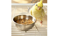 Stainless Steel Cage Feeder Bowl Clamp Style Bird Feeding Bowl Screw Fastened Bird Feeder