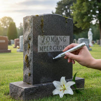 Weather-Resistant Tombstone Marker Pen Quick-Dry Metallic Stone Marker Oil-Based Writing Tool Fine Tip