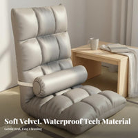 Multifunctional Foldable Lazy Sofa Ergonomic Design Folding Lazy Sofa Removable Washable Cover Single Person Reclining Chair Sturdy Frame for Students, Young Adults, Gamers, Dorm Room, Bay Window, Bedroom, Small Areas