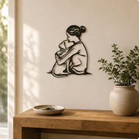 Metal Silhouette Wall Decor Pet Lover Gift Child and Pet Wall Art Effortless to Hang Line Wall Art