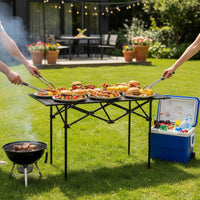 Sturdy Cross-Frame Roll-up Camping Table for Barbecue