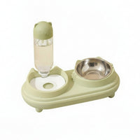 Long-Lasting Elevated Tilted Pet Bowl Set Easy to Clean Automatic Cat Feeder and Water Dispenser Large Capacity Weight-Operated Pet Feeding Station Detachable Design for Cats