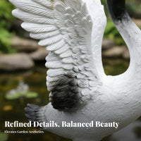 Red-Crowned Crane Sculpture Lifelike Details Red-Crowned Crane Statue Elegant Design Fairy Garden Bird for Gardeners
