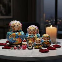 Nesting Doll with 10 Layers Wooden for Art Lovers