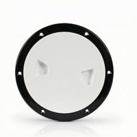 Textured Deck Plate Cover Screw-Mount Marine Deck Plate with Finger Grips Heavy Duty Hatch Cover Long-Lasting for Boats