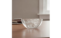 Resin Bowl with Ice Texture Thick-Walled Half-Bowl Vessel Minimalist Elegant for Interior Designers, Tabletop Display