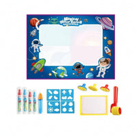 Reusable Water Doodle Mat with Templates Soft Water Drawing Mat with Pens Foldable Toy Travel-Friendly for Children, Toddlers, Home