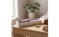 6-Slot Watch Display Tray Wooden Watch Tray with Velvet Lining Compartmentalized Professional for Jewelers, Dresser, Showcase