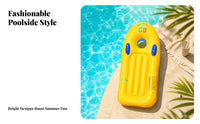 ABC Graphics PVC Water Toy Inflatable Surfboard Inflatable Wave Board Side Handles for Beach, Pool