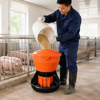 Automatic Piglet Feeder, 6-Compartment Sow Litter Piglet Feeder, Anti-Waste Polymer Pig Trough