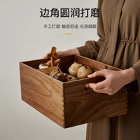Large Walnut Wood Storage Basket for Snacks and Sundries