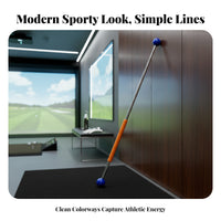 Golf Swing Stick Metal Shaft Golf Training Stick Swing Practice Rod Orange Grip Long Straight