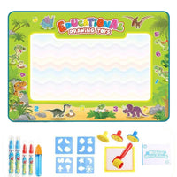 Reusable Water Doodle Mat with Templates Soft Water Drawing Mat with Pens Foldable Toy Travel-Friendly for Children, Toddlers, Home