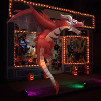 Inflatable Dragon with LED Glowing Inflatable Dragon with Lights Outdoor Halloween Decoration for Yard