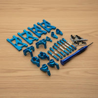 RC Steering Linkage Kit Precision Made Metal Linkage Set CNC Machined Aluminum Shock Absorption Arm Set for Upgrade