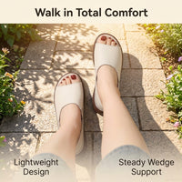 Women's Peep Toe Sandals, Casual Slip-, Round Toe Microfiber Upper, Comfortable PU Lining, Sole for Daily Use
