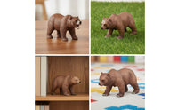 4 Pieces Bear Figurine Realistic Bear Toy Hand-Painted Animal Figurine for School Projects
