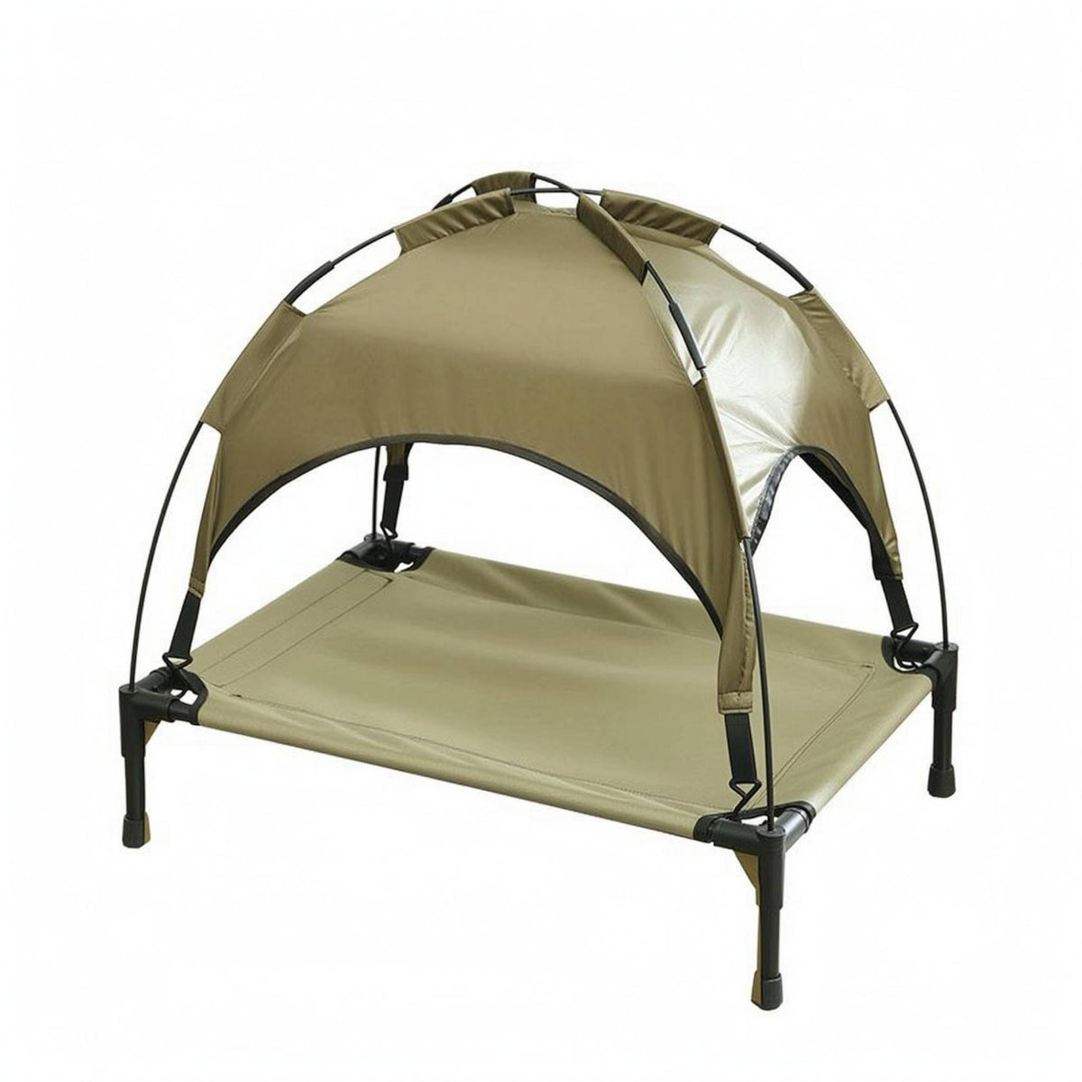 Arched Dog Cot with Canopy Oxford Cloth Elevated Pet Cot Fiber Tube Canopy Pet Bed Indoor-Outdoor for Dogs