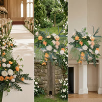 Artificial Floral Arrangement Wilt Wedding Flower Arrangement Pre-Made Faux Flower Runner for Event Planners, Photo Backdrop