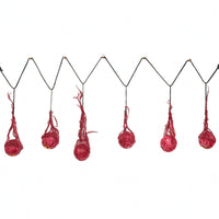 6 Pieces Webbed Design Bloody Eyeball Ornaments Burgundy Red Eyeball Garland Decorative Haunted House Garland Spooky for Party