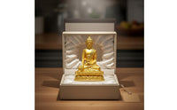 Small Golden Buddha Statue Intricate Features Miniature Buddhist Deity Figurine House Decoration for Home Altar, Car Dashboard