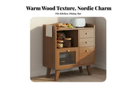Nordic Design Kitchen Buffet Cabinet Multifunctional Dining Room Sideboard with Doors Spacious Storage Clear Standing Buffet Cabinet Large Capacity for Homeowners, Apartment Dwellers, Families, Entryway, Hallway
