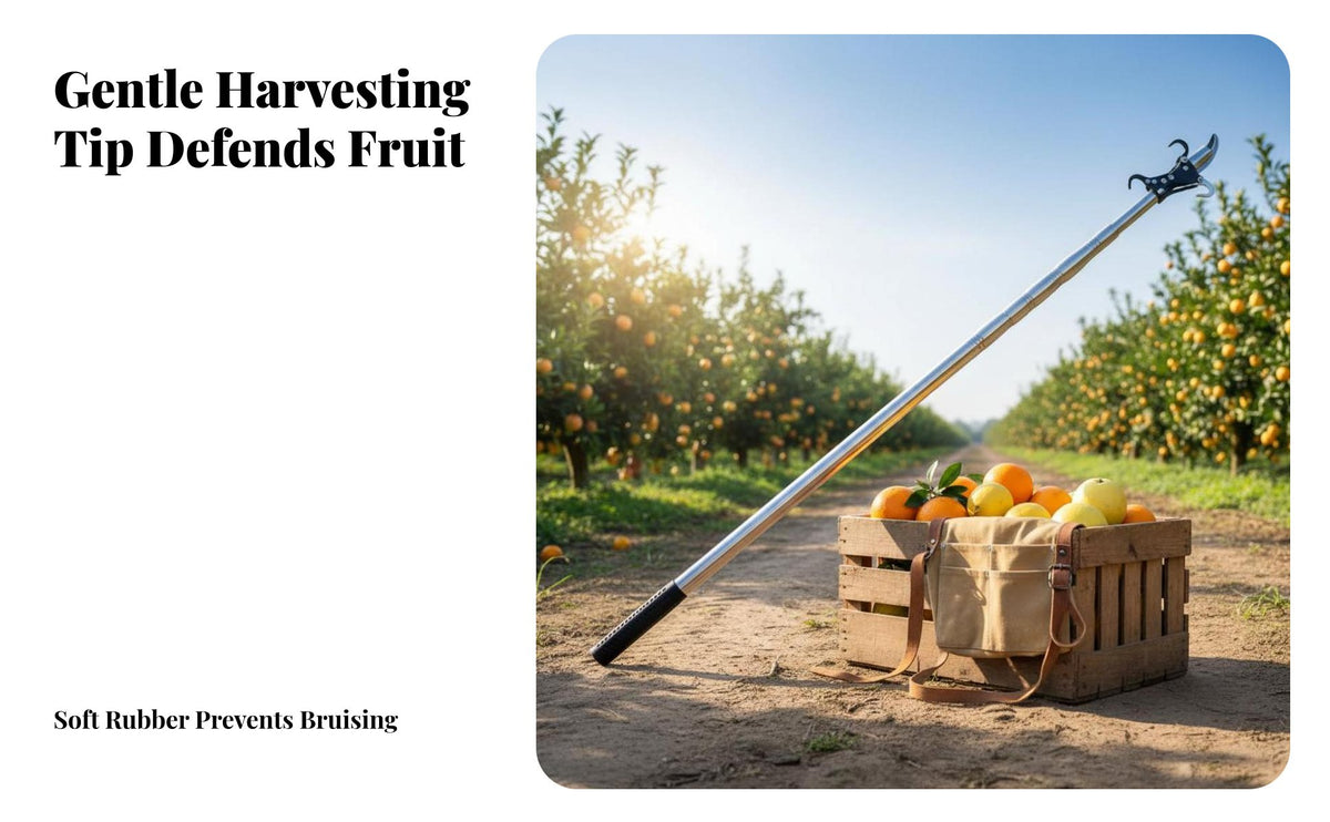Telescopic Fruit Picker Pole Stainless Steel Fruit Picker Pole Heavy Duty for Gardeners, Elderly, Orchard, Backyard