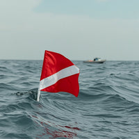 Warning Flag with Pole High-Visibility Boat Flag with Pole Marine Marker for Boaters, Divers, Boating, Diving