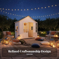 Prefabricated Wooden Cabin Weather Resistant Assemblable Backyard Cabin Enclosed Design Home-Assembled Garden Log House for Gardeners, Homeowners