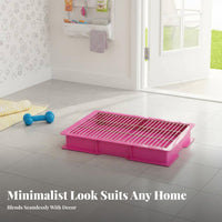 perforated surfaceded Dog Potty Tray with spray barrier leak-resistant for Indoor, Home, Large Dogs