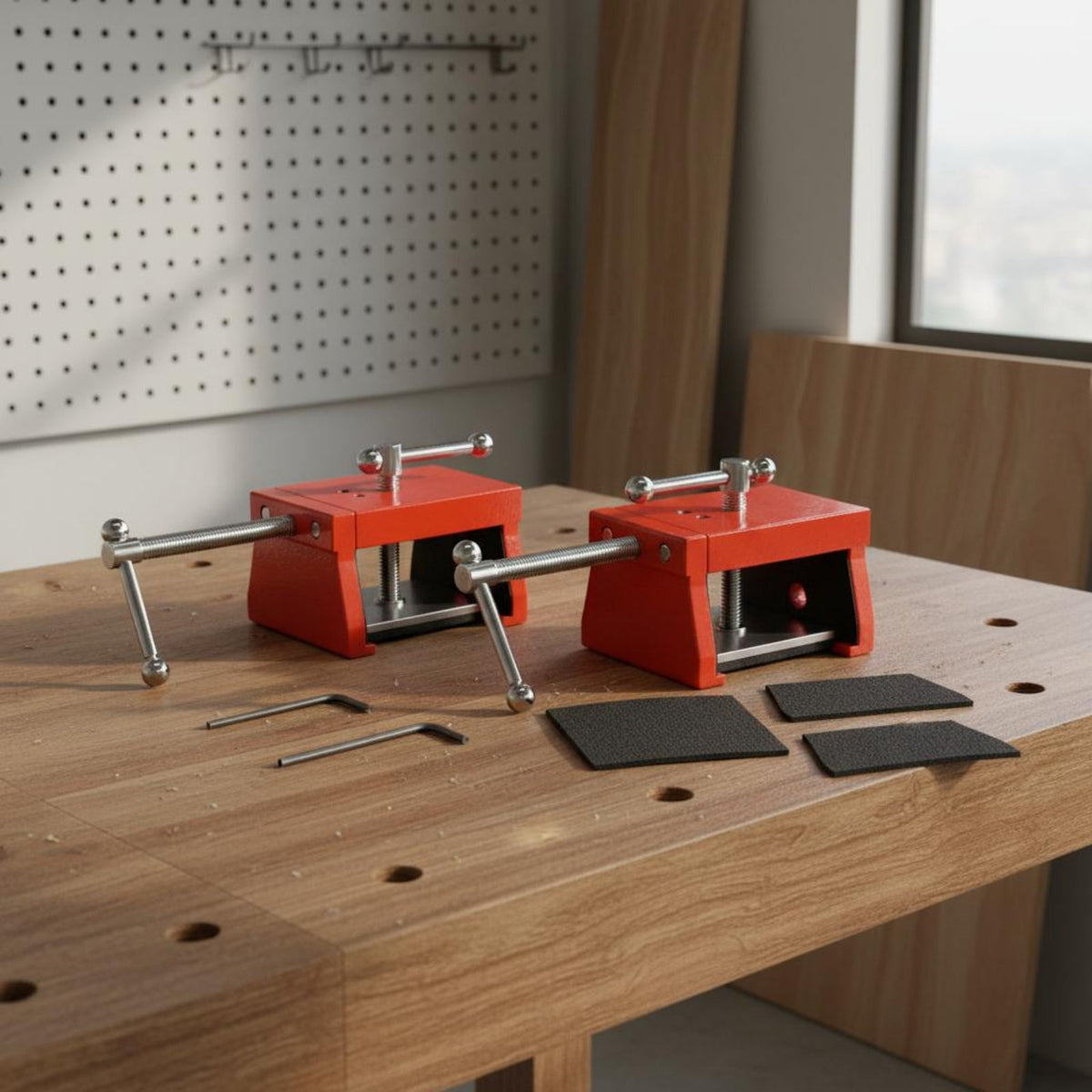 2 Pieces Precise Alignment Cabinet Installation Clamp Easy to Use Cabinet Clamp Non-Slip Pads Included Aluminum Alloy Body for Woodworking