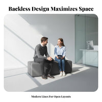 Minimalist Aesthetic Upholstered Seating Block Modular Design Frameless Block Couch Stain-Resistant Reception Sofa Supportive Cushioning for Business Owners, Interior Designers, Office Managers, Retail Shop, Waiting Room, Lounge Area, Small Areas