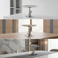 Fruit Tray with Pedestal Stainless Steel Pedestal Bowl Mirror Polished Serving Stand for Hosts, Dining Table, Kitchen Countertop