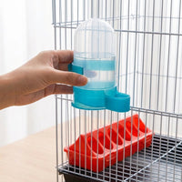 Bird Feeder and Waterer Set, Automatic Hanging Feeding Station for Wild Birds, Weatherproof, Transparent Waterer for Garden & Balcony